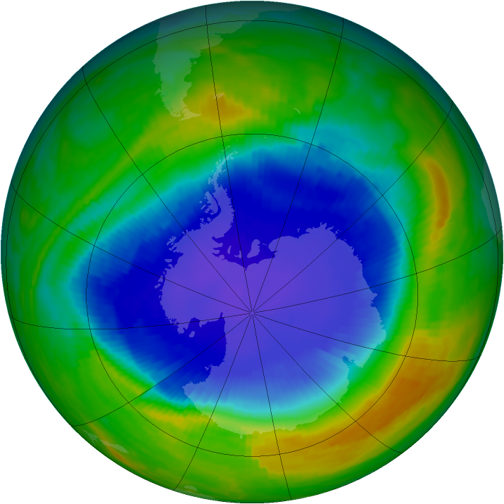 Antarctic ozone map for 08 November 1987